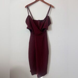 FASHION NOVA Burgundy Bodycon Midi Dress
